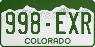 CO license plate 998EXR