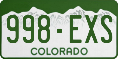 CO license plate 998EXS