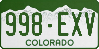 CO license plate 998EXV