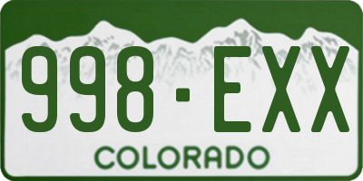 CO license plate 998EXX