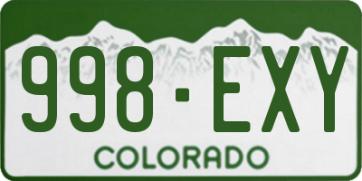 CO license plate 998EXY