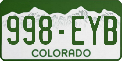 CO license plate 998EYB