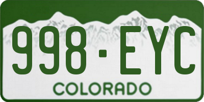 CO license plate 998EYC
