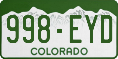 CO license plate 998EYD