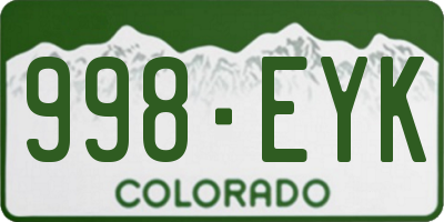 CO license plate 998EYK