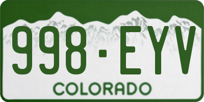 CO license plate 998EYV