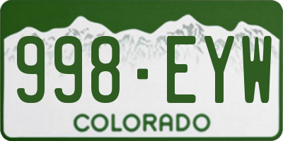 CO license plate 998EYW