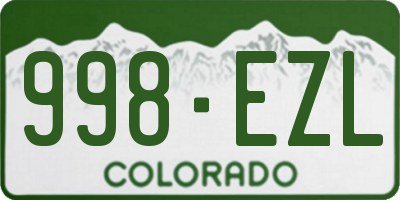 CO license plate 998EZL