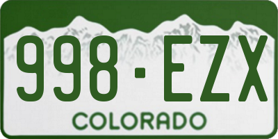 CO license plate 998EZX