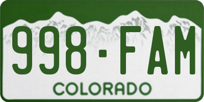 CO license plate 998FAM