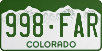 CO license plate 998FAR