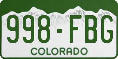 CO license plate 998FBG