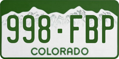 CO license plate 998FBP