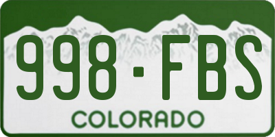 CO license plate 998FBS