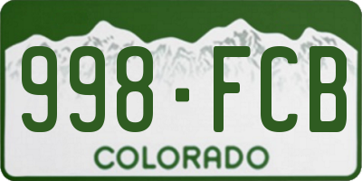 CO license plate 998FCB