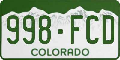 CO license plate 998FCD