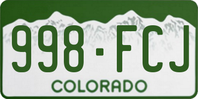 CO license plate 998FCJ