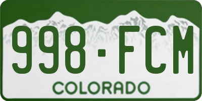 CO license plate 998FCM