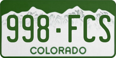 CO license plate 998FCS