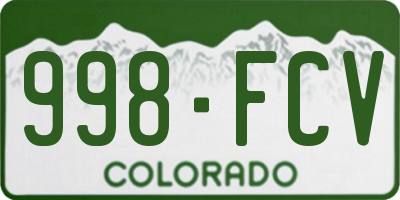 CO license plate 998FCV