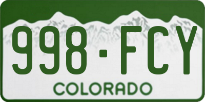 CO license plate 998FCY