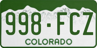 CO license plate 998FCZ
