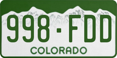 CO license plate 998FDD
