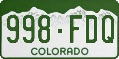 CO license plate 998FDQ
