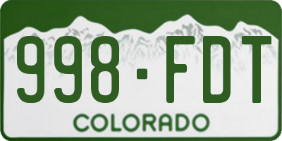 CO license plate 998FDT