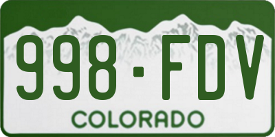 CO license plate 998FDV