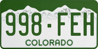 CO license plate 998FEH