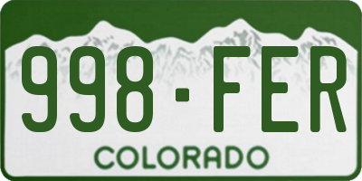 CO license plate 998FER