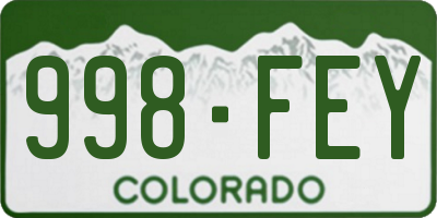 CO license plate 998FEY