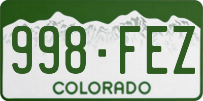 CO license plate 998FEZ