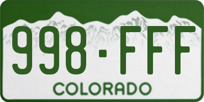 CO license plate 998FFF