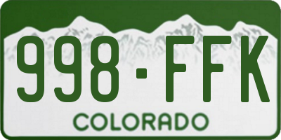 CO license plate 998FFK
