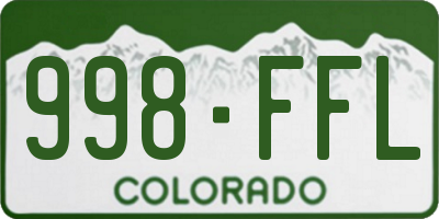 CO license plate 998FFL