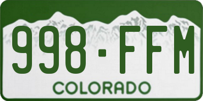 CO license plate 998FFM