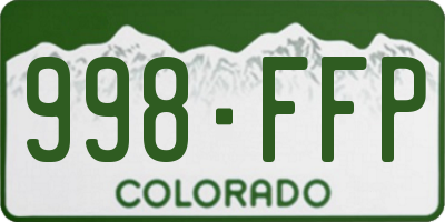 CO license plate 998FFP