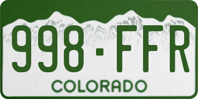 CO license plate 998FFR