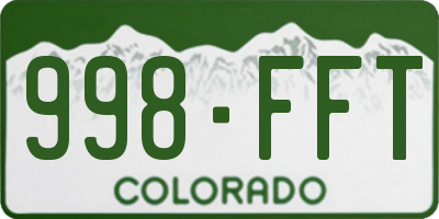 CO license plate 998FFT