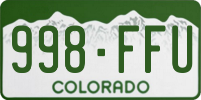 CO license plate 998FFU
