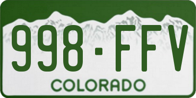 CO license plate 998FFV