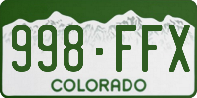 CO license plate 998FFX
