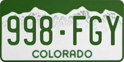 CO license plate 998FGY