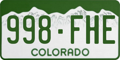 CO license plate 998FHE