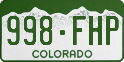 CO license plate 998FHP