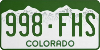 CO license plate 998FHS