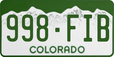 CO license plate 998FIB