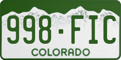 CO license plate 998FIC